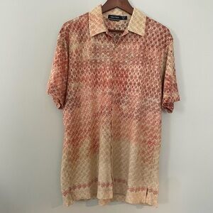 Short Sleeve Button-Up Shirt Lightweight Breathable Summer Vacation Men’s Medium